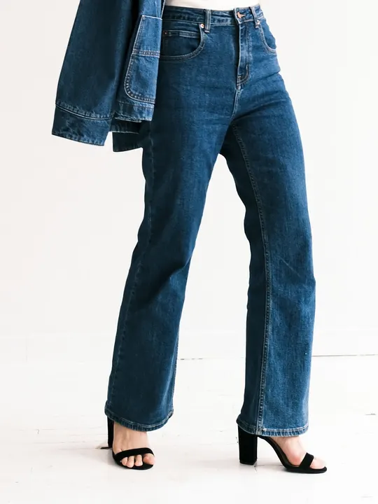 Calça jeans reta, jeans